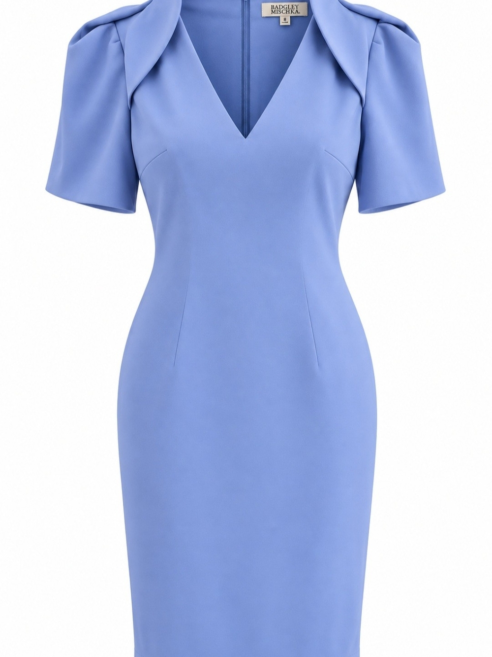 iBadgley Mischka Periwinkle V-Neck Midi Sheath Dress Brand new with tag!